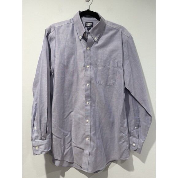 Lands End Shirt Mens 15.5 33 Supima 100% Cotton No Iron Oxford Traditional Fit - Picture 1 of 6